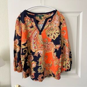 Ralph Lauren Vibrant Paisley Blouse LP